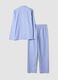 Blue striped pyjamas in pure organic cotton with collar_6