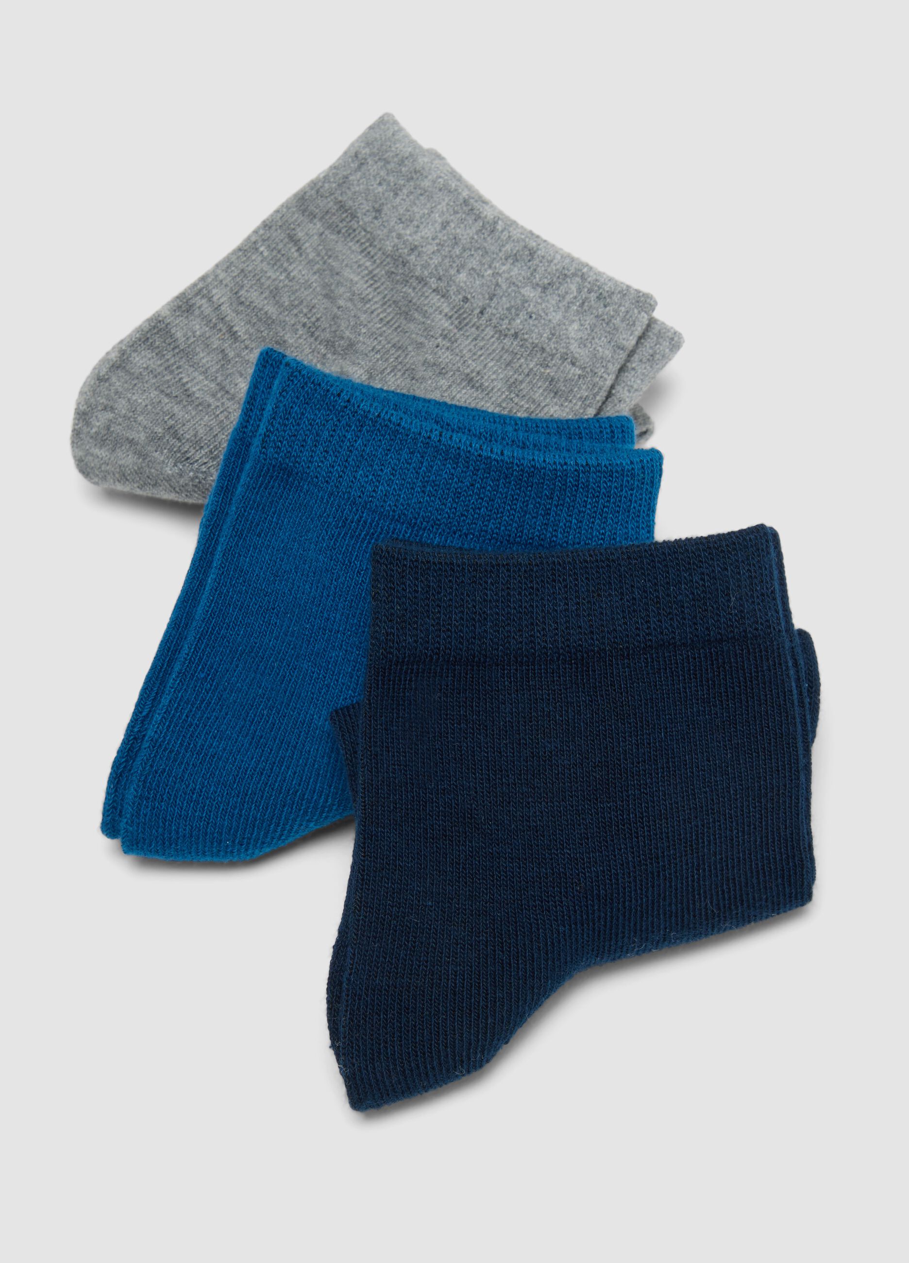 Pack of five multicolour short socks in stretch organic cotton