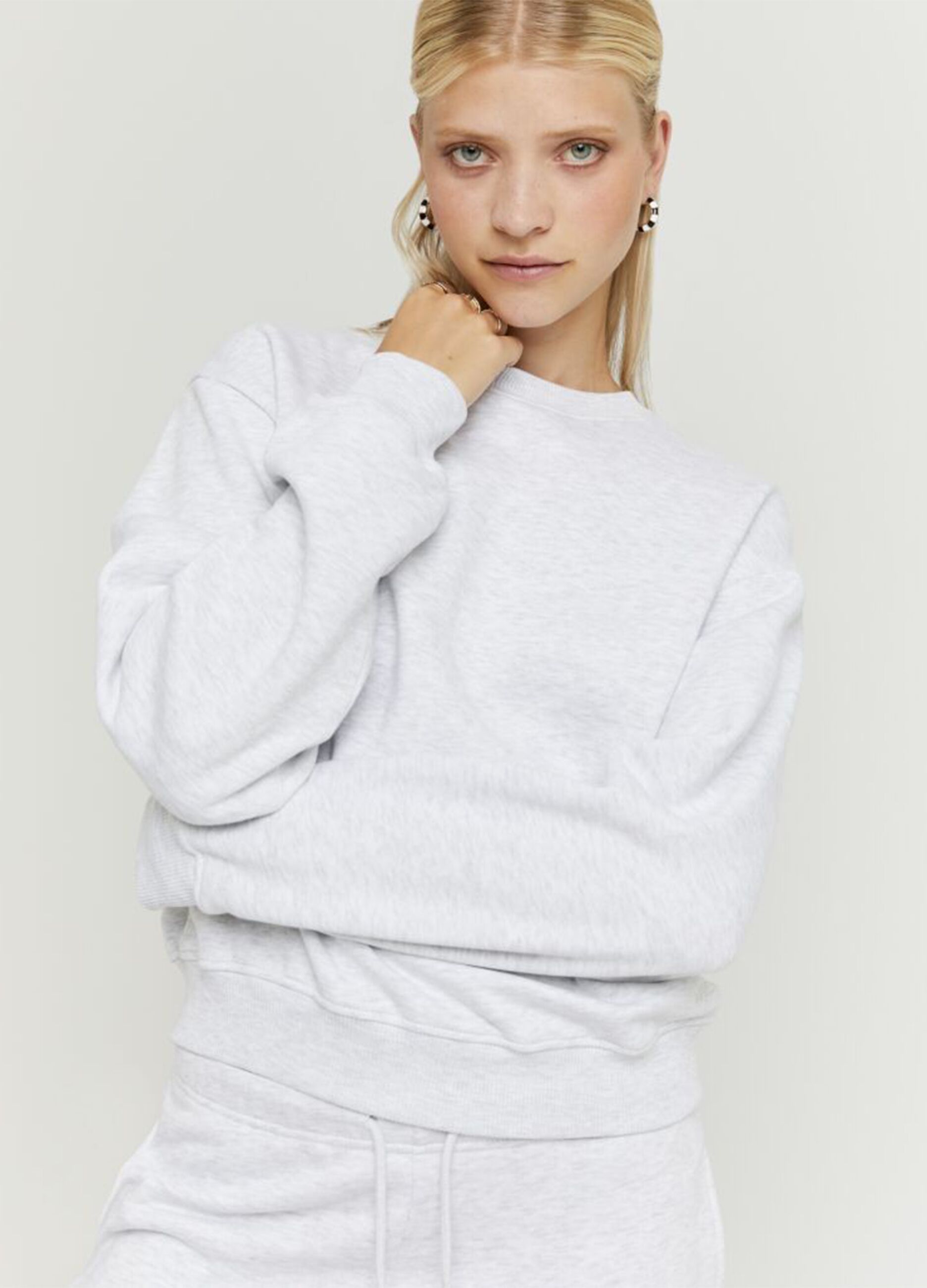 Grey cotton blend sweatshirt regular fit