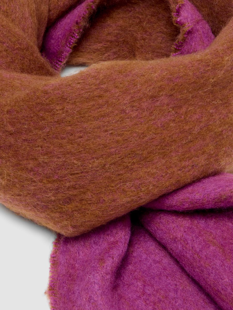 Purple wool-blend scarf with fringes_2