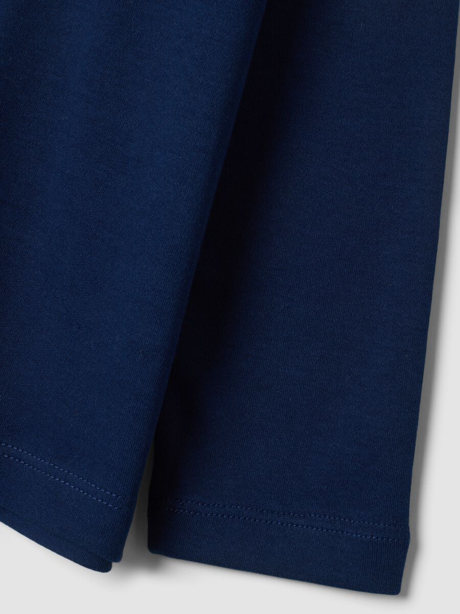Navy blue crew-neck T-shirt in pure organic cotton_3