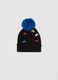Black hat with blue pompom_1