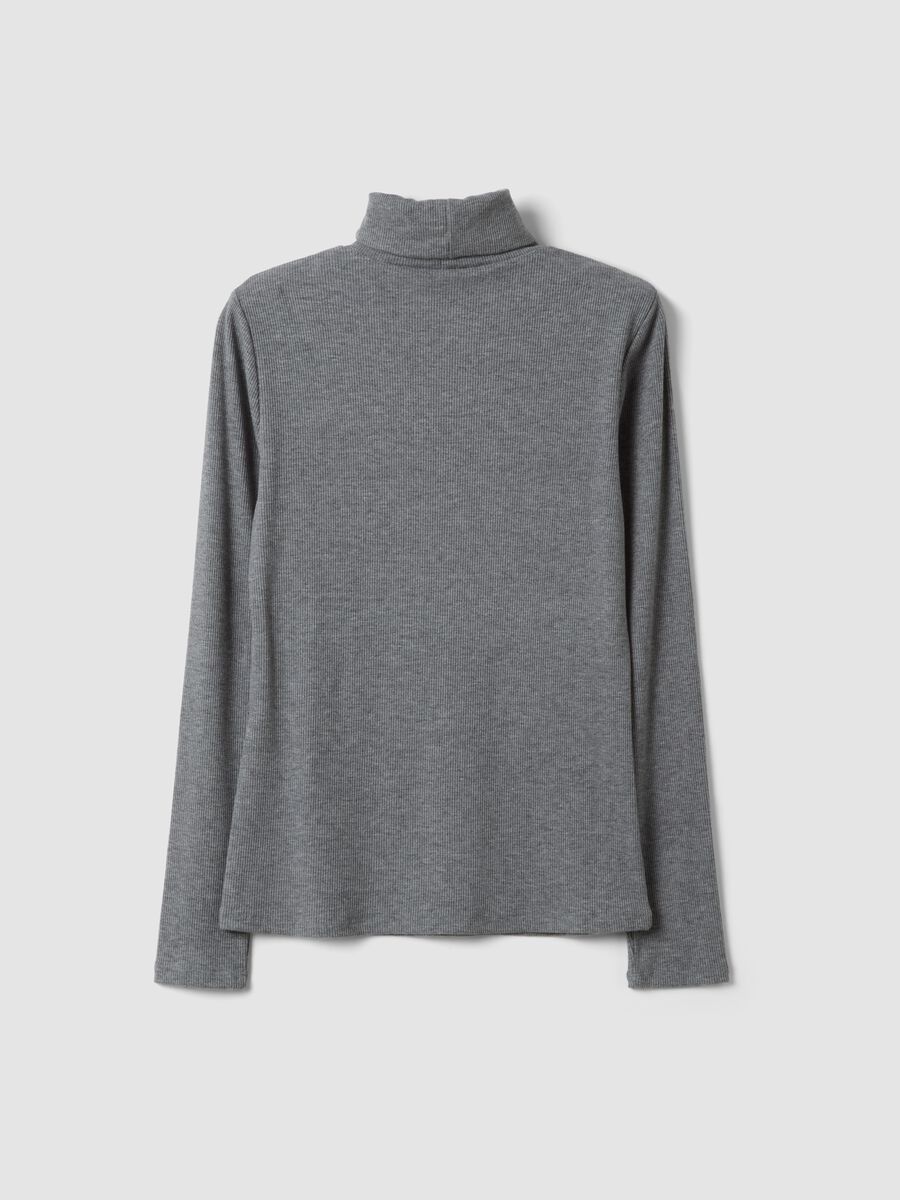 Grey stretch viscose crew-neck jumper, regular fit_2