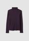 Maglia viola in misto viscosa a costine con girocollo_4