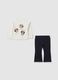 White and blue elastic cotton girl's outfit_0