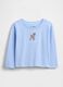 Blue long sleeve cotton t-shirt_0