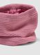 Pink knitted snood scarf_1