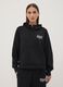 Black hooded sweatshirt in stretchy viscose jersey, regular fit_2