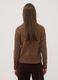 Cardigan marrone in misto lana con colletto polo_3