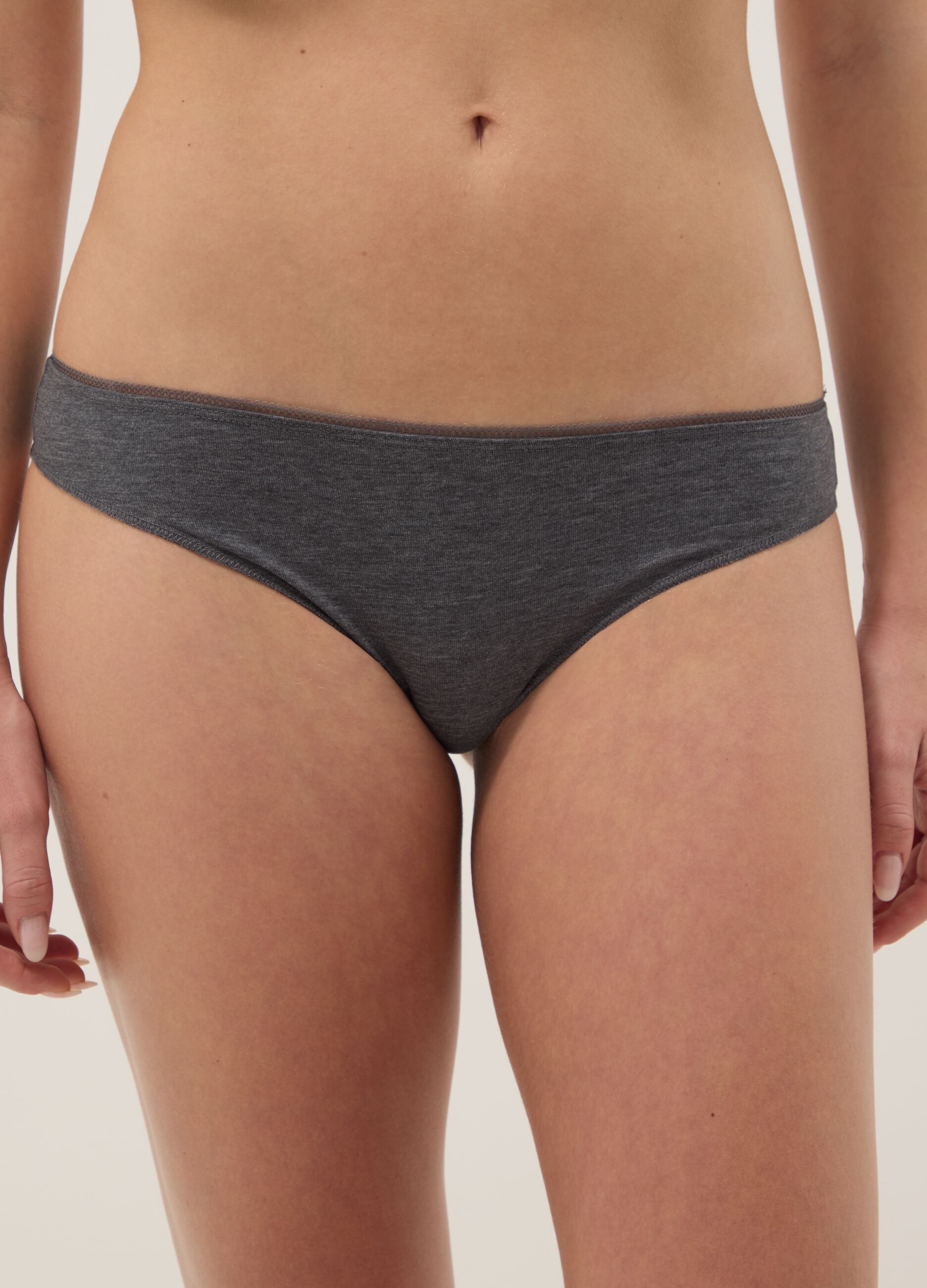 Three-pack Brazilian briefs in multicolour cotton blend regular fit