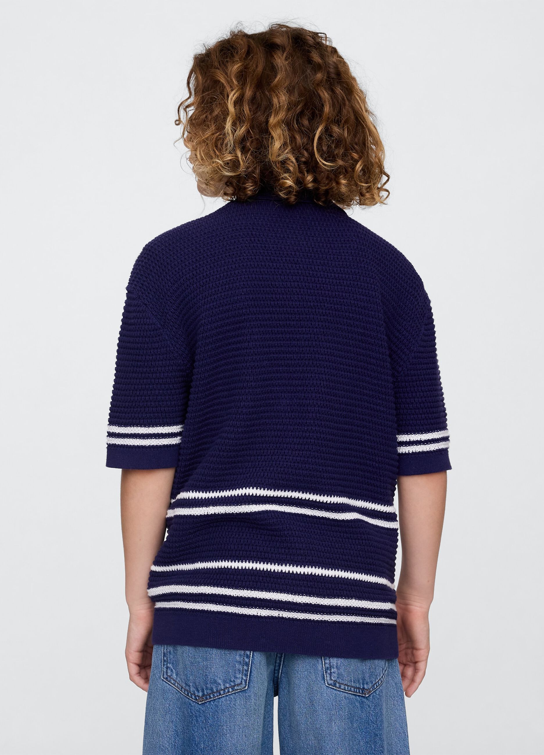 Blue Short Sleeve Polo in Pure Cotton by OVS
