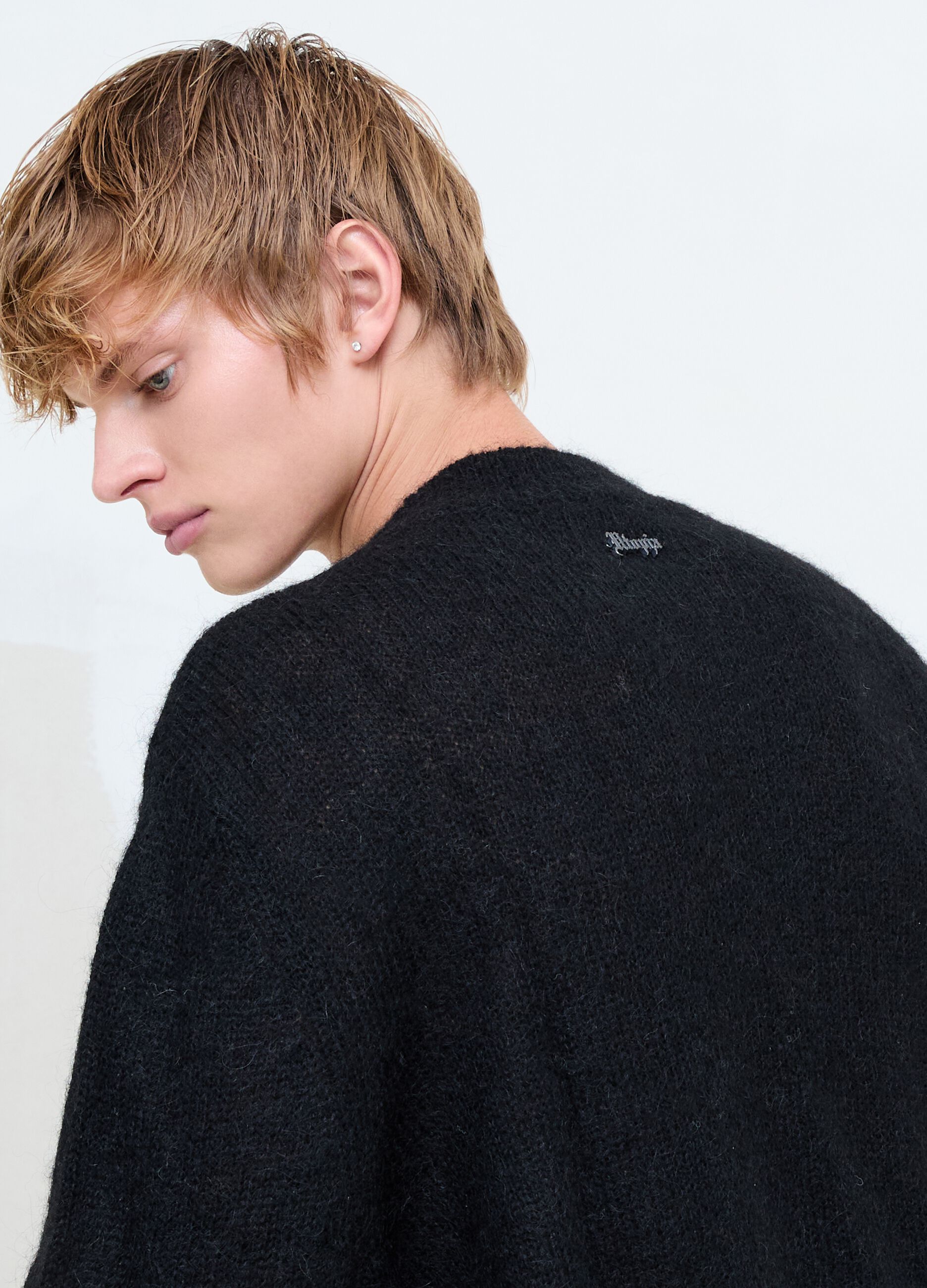 Black Mohair Crew Neck