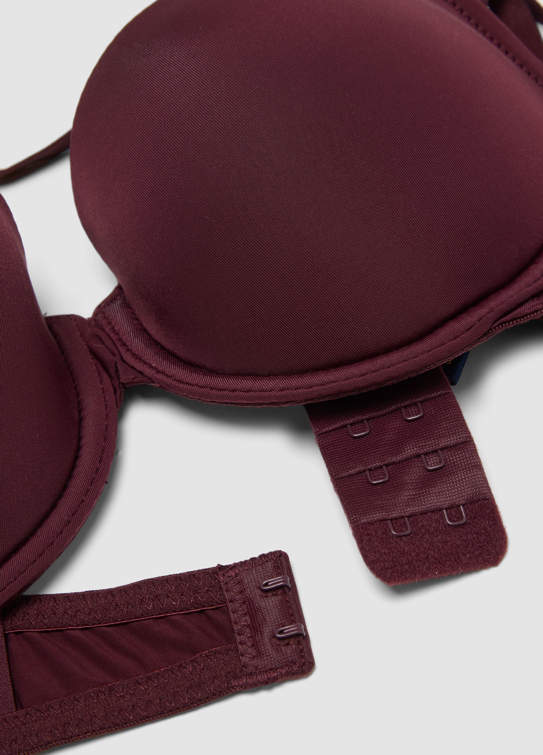 Purple padded stretch-fabric bra