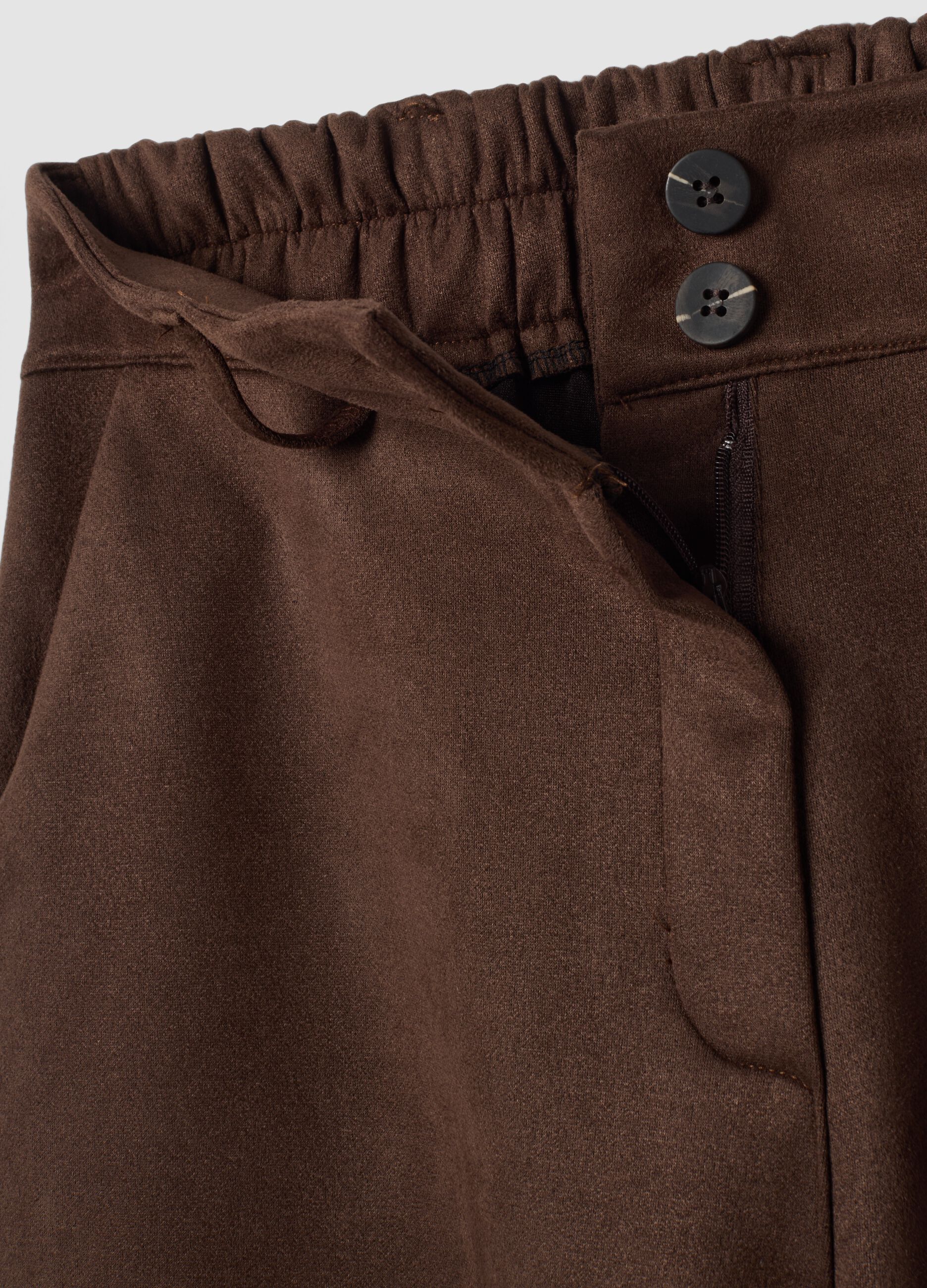 Dark brown regular-fit wide-leg trousers