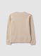Beige pure organic cotton crew-neck sweatshirt with print for boys_4