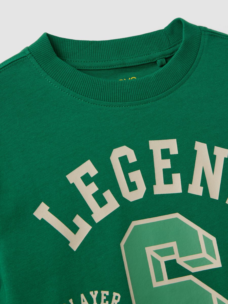 Green crew-neck T-shirt in pure organic cotton_3