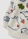 Felpa beige in puro cotone con girocollo e stampa animali over fit_3