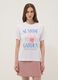 White pure cotton T-shirt with floral print, regular fit_1