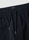 Blue stretch cotton trousers with elasticated waistband, comfort fit_1