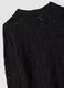 Black stretch openwork T-shirt with raised collar_1