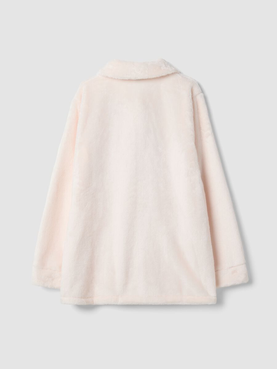 Soft white dressing gown with buttons and pockets_2