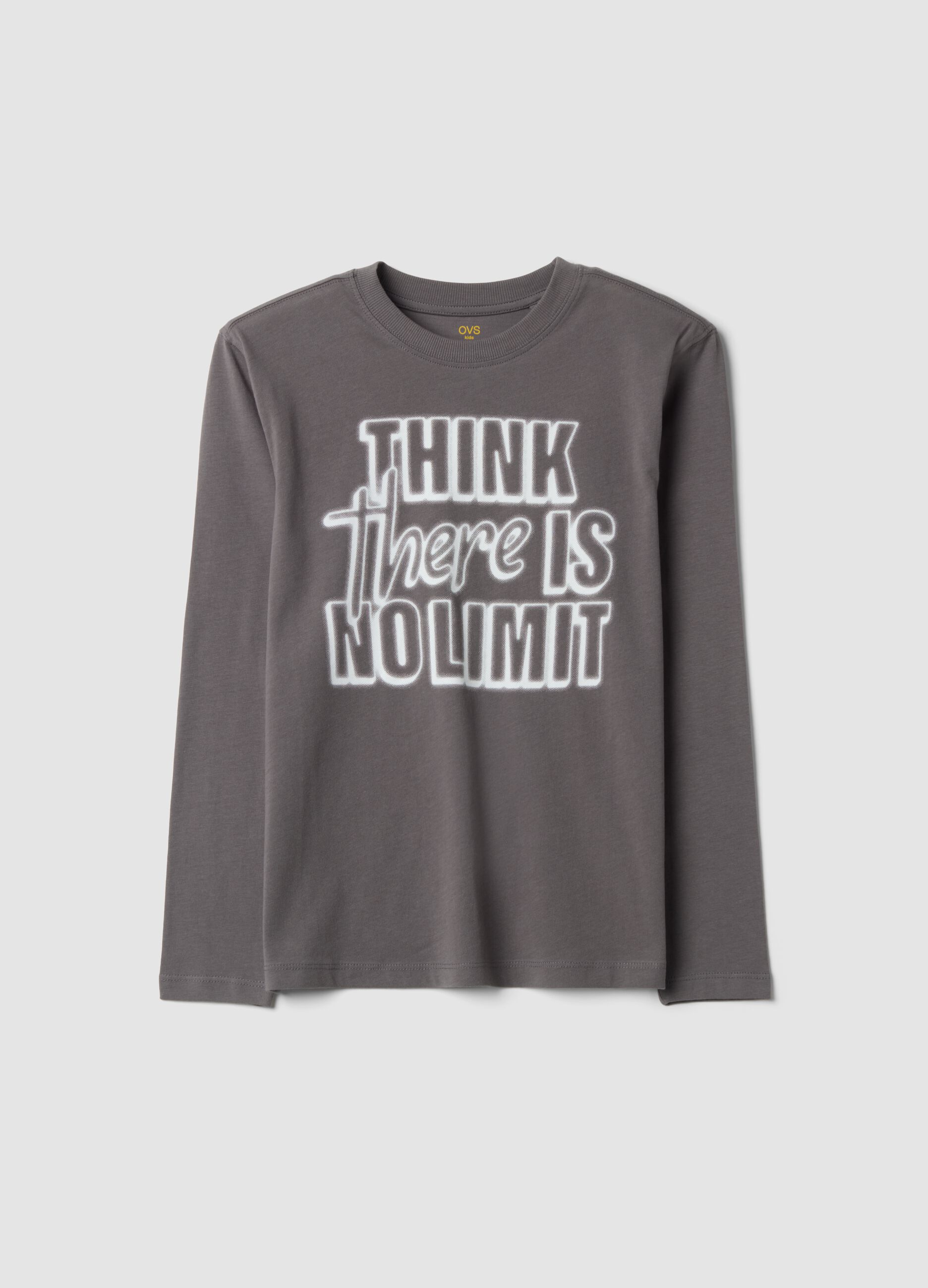 Grey crew-neck T-shirt in pure organic cotton