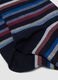 Blue striped ankle socks in stretch cotton_2