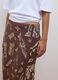 Brown midi skirt in pure viscose with embroidered motif_2