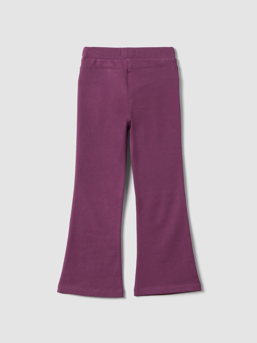 Purple flare treggings in stretchy organic cotton_2