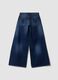 Blue pure cotton super wide-leg jeans_6