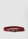 Red embroidered belt in pure cotton_0