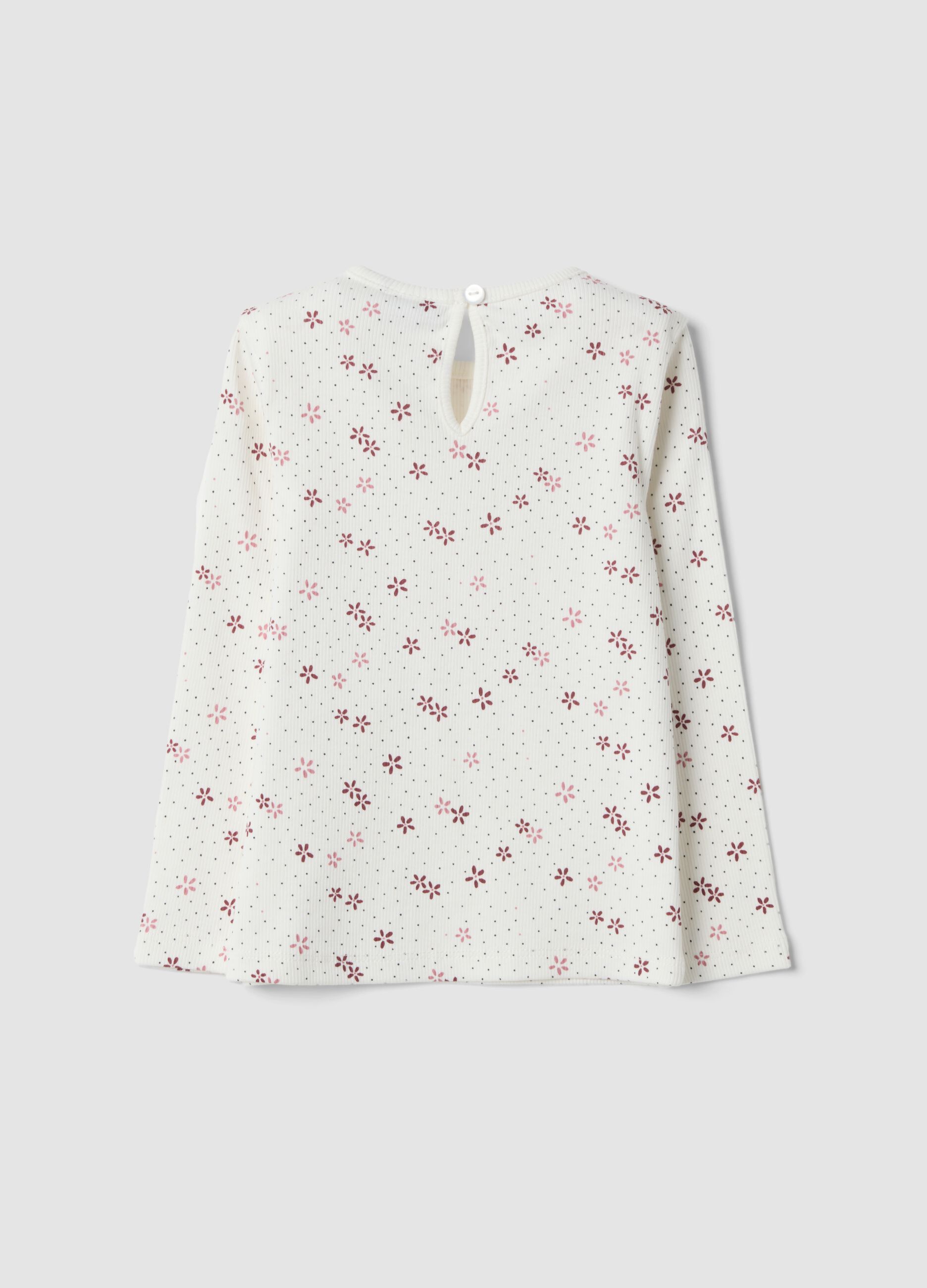 Maglietta bianca in cotone organico elasticizzato girocollo