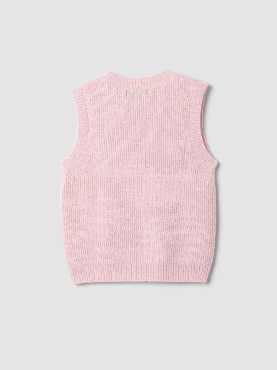 Pink crew-neck wool and alpaca stretch-knit gilet_6