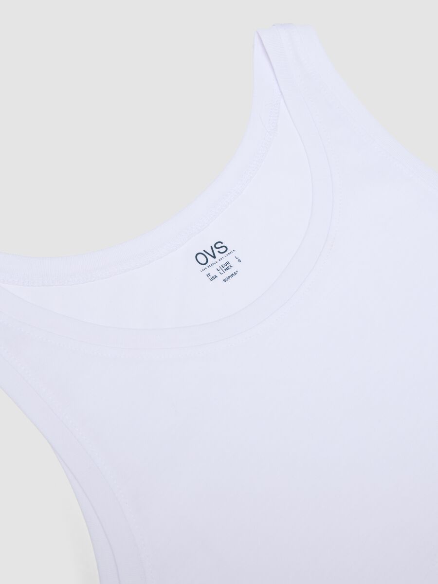 White Supima cotton vest top, regular fit_5