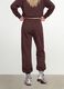Brown cotton-blend jogger trousers with elasticated waist, regular fit_3
