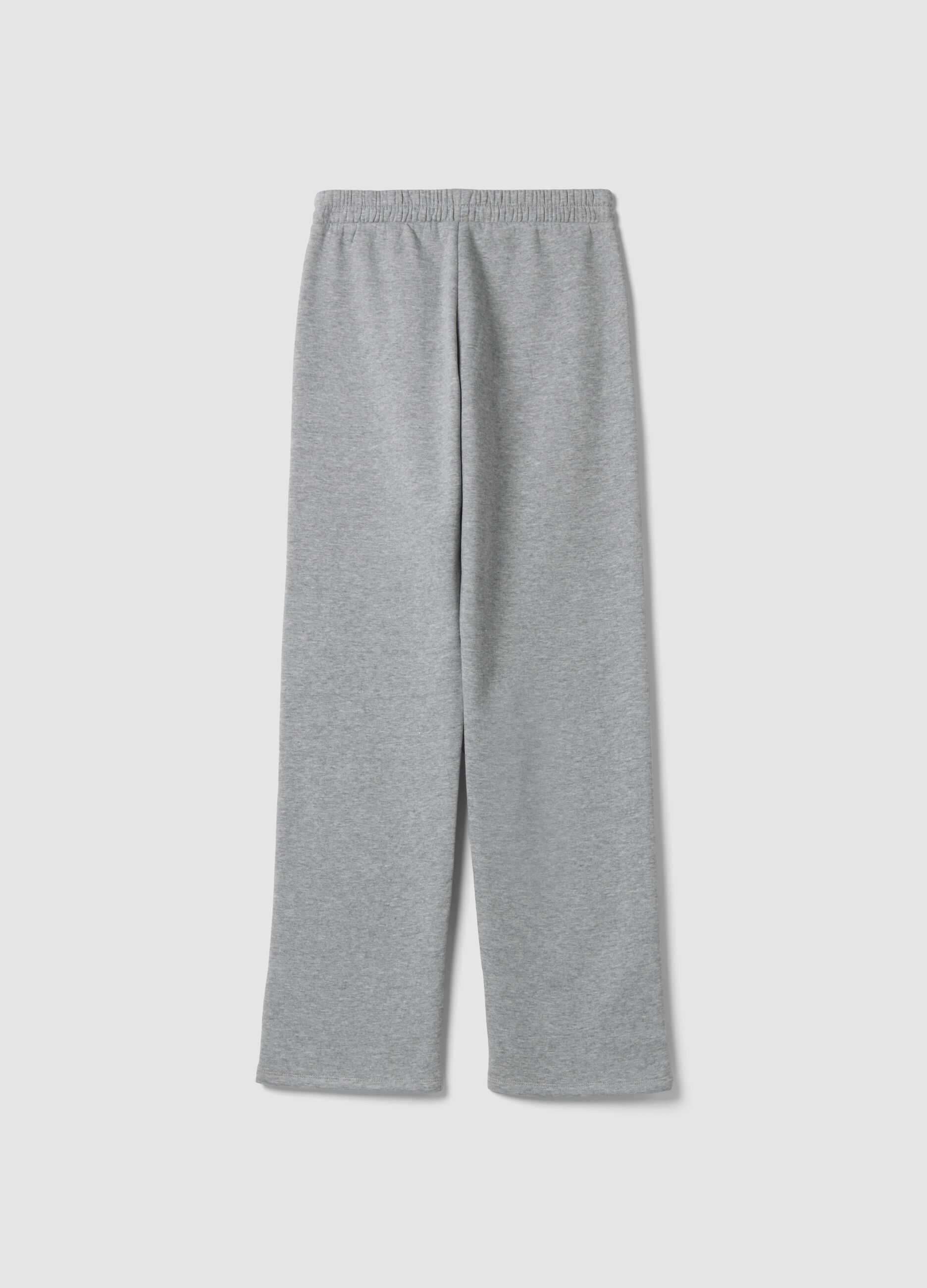Grey cotton-blend joggers with elasticated waist, regular fit