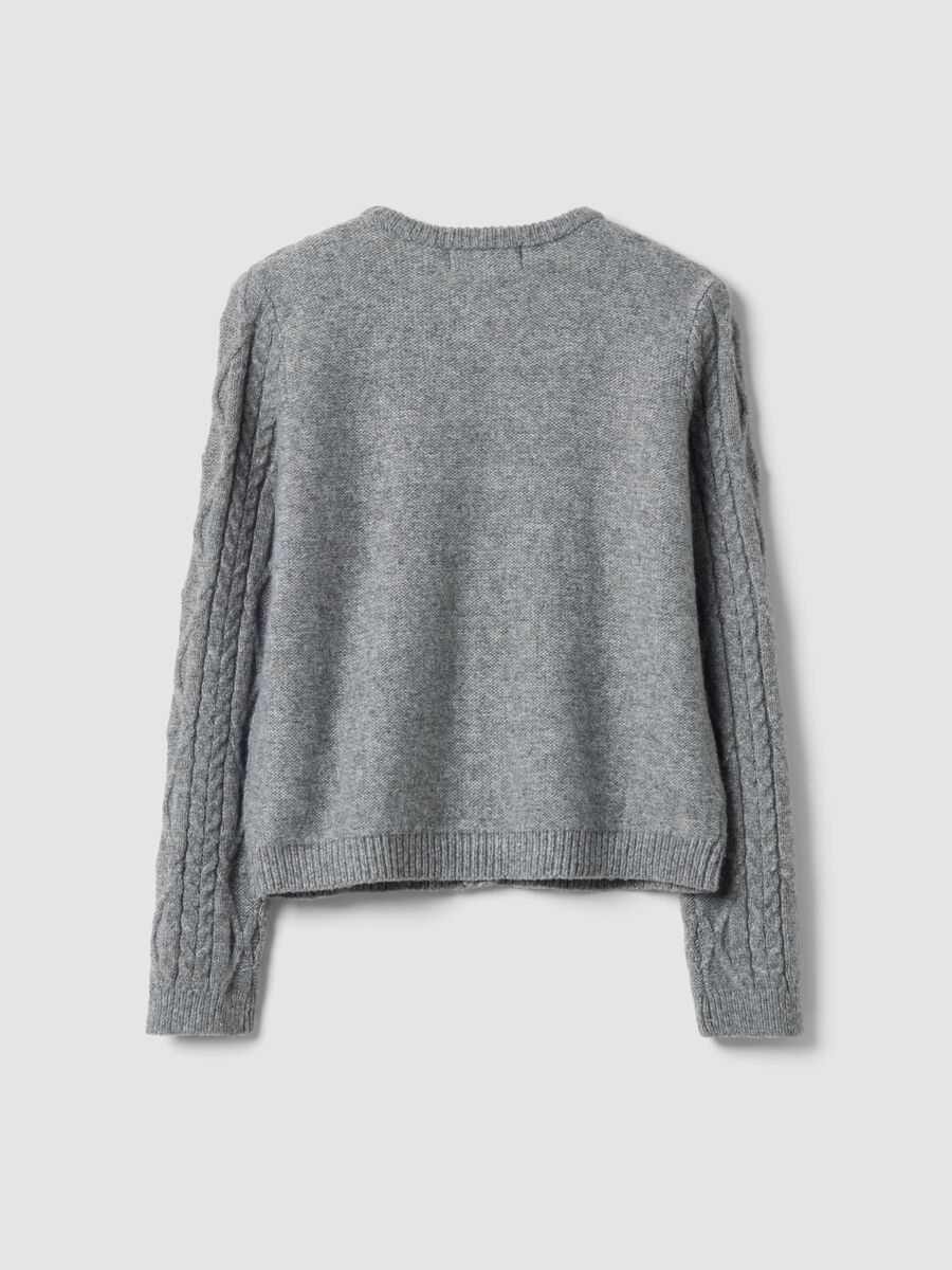 Grey cable-knit wool-blend cardigan_6