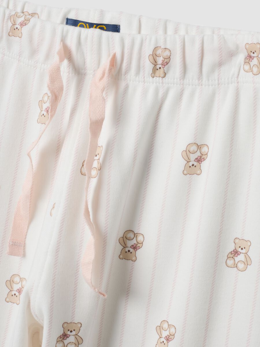 White pure organic cotton crew-neck pyjamas_3