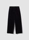 Black The Iconic Pants straight-leg ribbed stretch cotton trousers_4