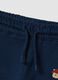 Blue pure cotton jogger trousers with teddy bear print_2