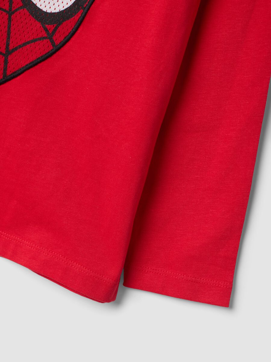 Red pure cotton T-shirt with MARVEL Spider-Man print_3