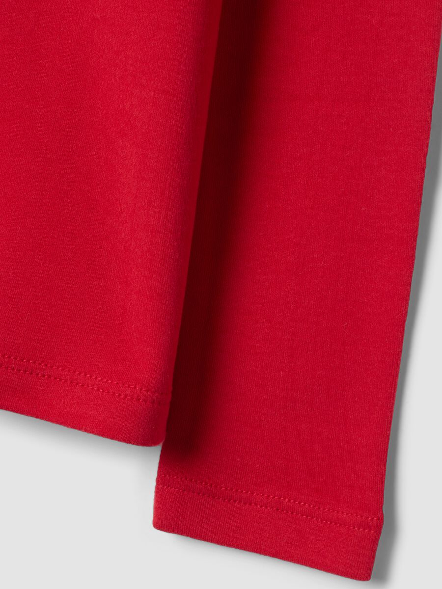 Red cotton roll-neck T-shirt, regular fit_3