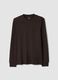 Brown pure cotton crew-neck T-shirt_0