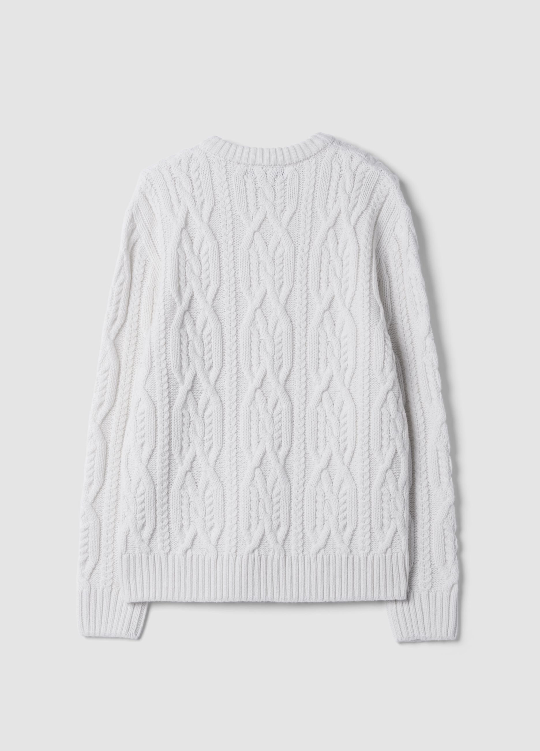 White regular-fit jacquard wool-blend jumper