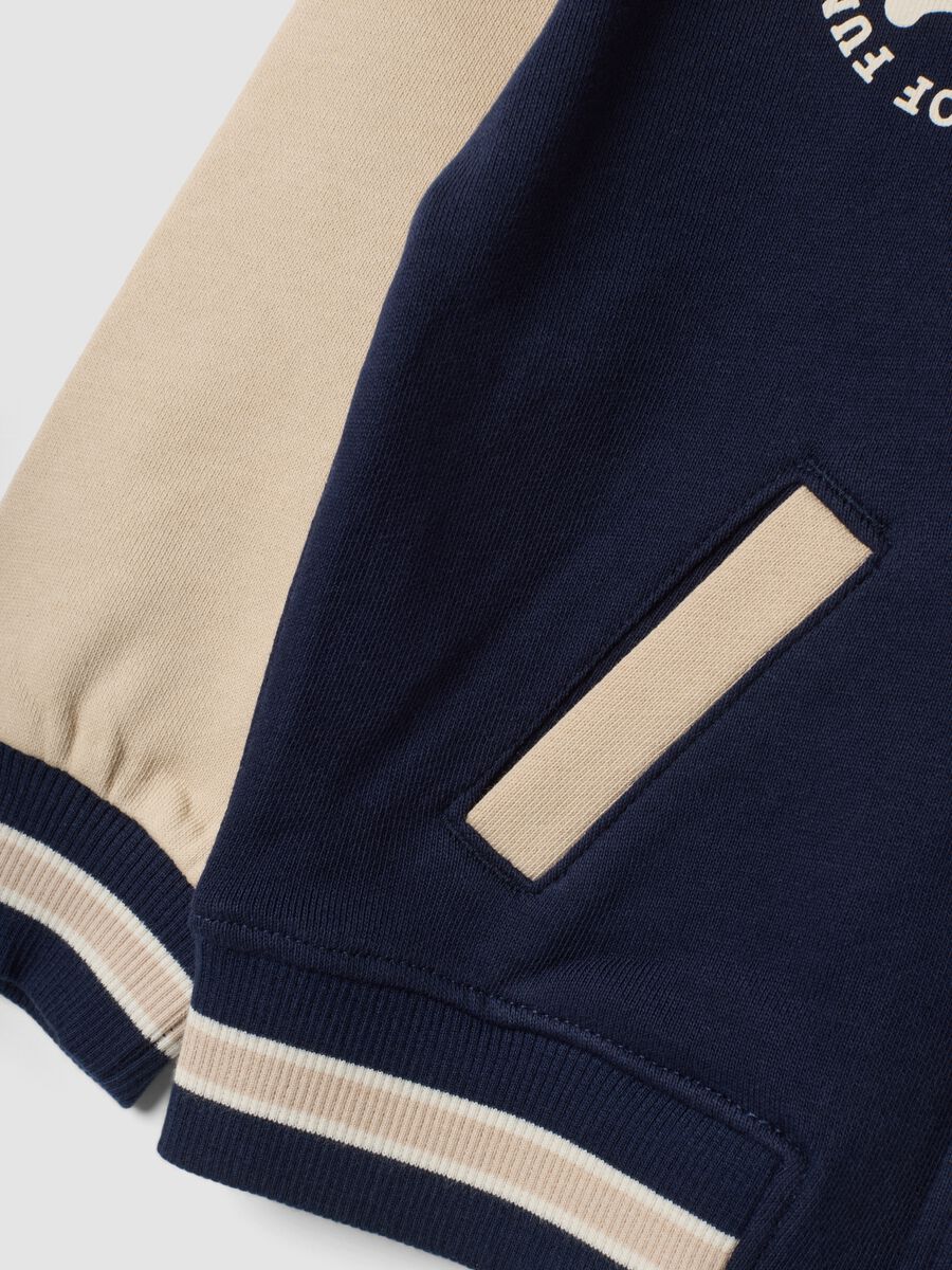Navy blue collegiate sweatshirt in pure cotton, regular fit_3