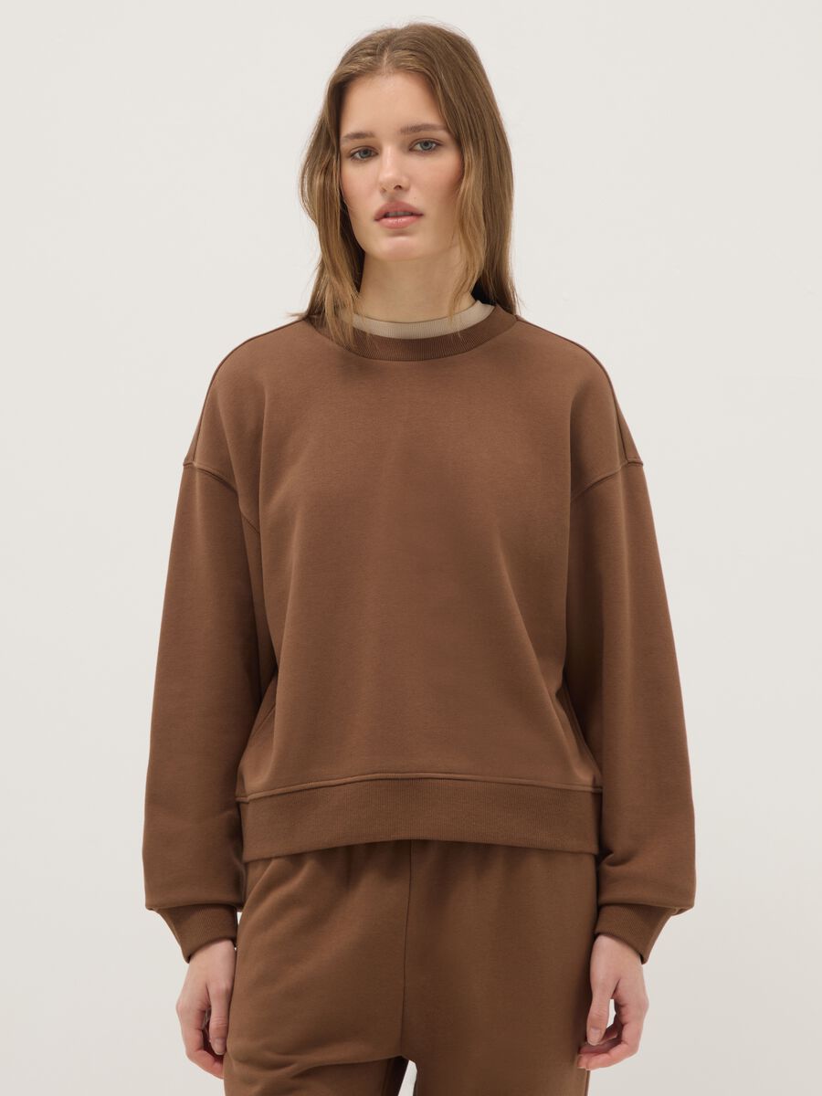 Light grey melange crew neck sweatshirt_0