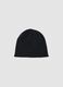 Cappello nero in cotone elasticizzato jersey knit per bambino_2