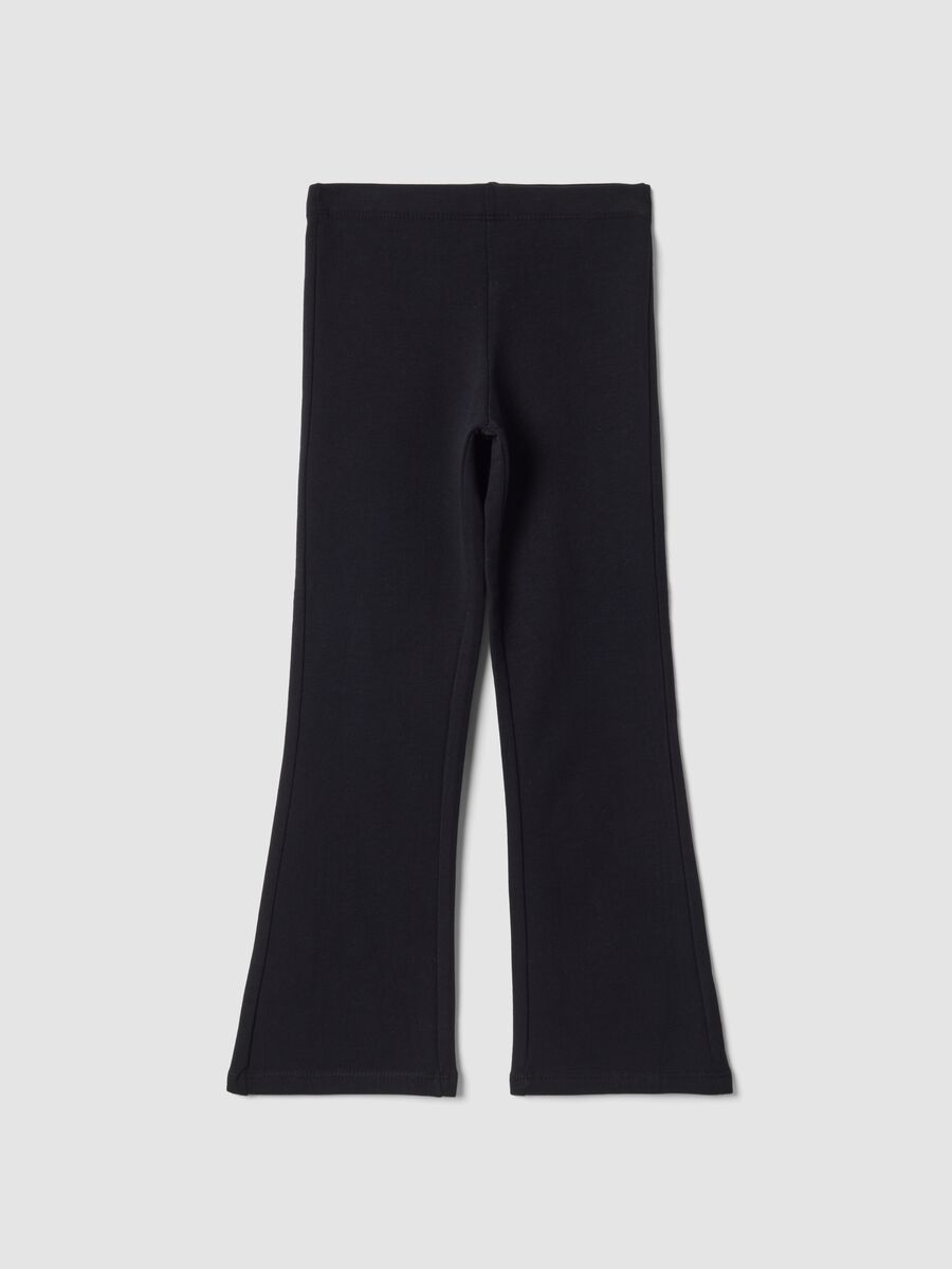 Blue skinny-fit leggings in stretch organic cotton_0