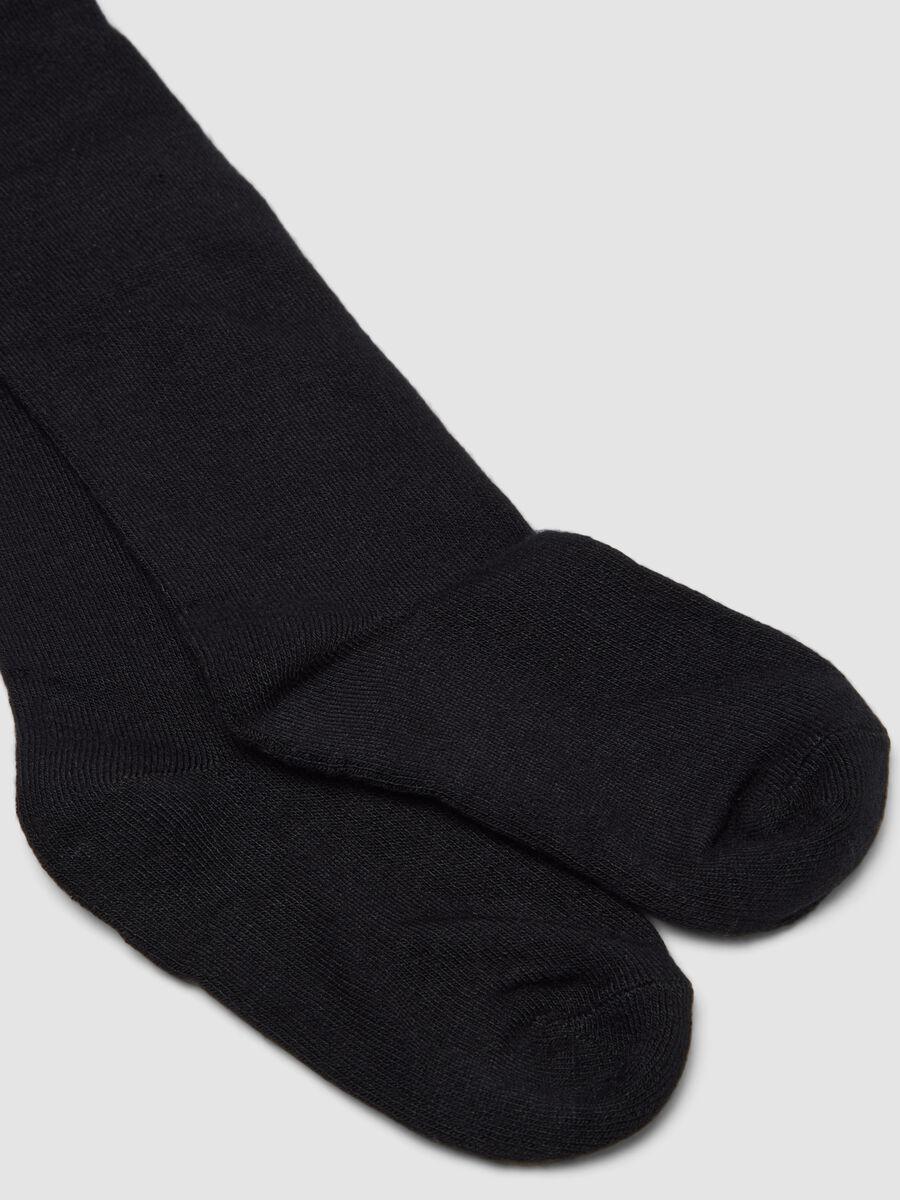 Collant nero in tessuto elasticizzato_1
