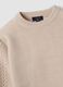 Beige crew-neck jumper with puff sleeves, regular fit_2